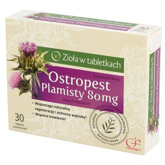 Colfarm Zioła w tabletkach Ostropest plamisty 80 mg Suplement diety 30 tabletek