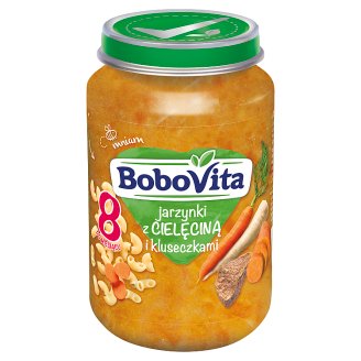 BoboVita Jarzynki z cielęciną i kluseczkami po 8 miesiącu 190 g