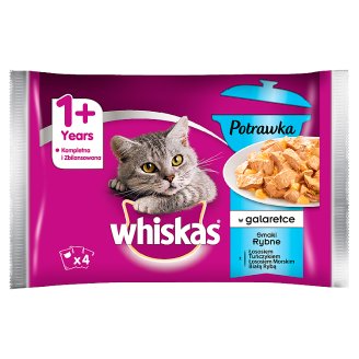 Whiskas Potrawka w galaretce smaki rybne Karma pełnoporcjowa 1+ lat 340 g (4 saszetki)