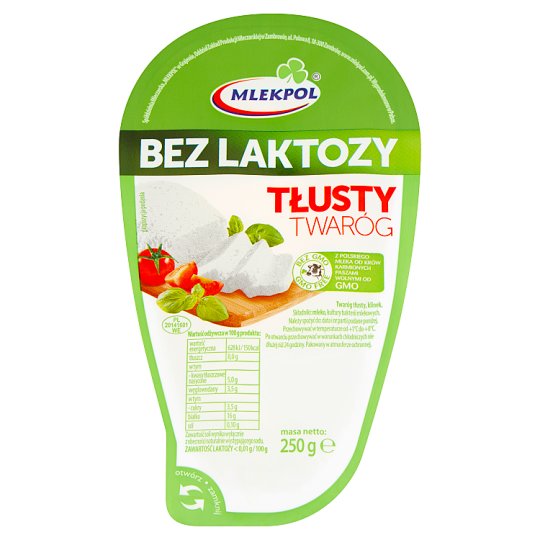 Mlekpol Bez laktozy Twaróg tłusty 250 g