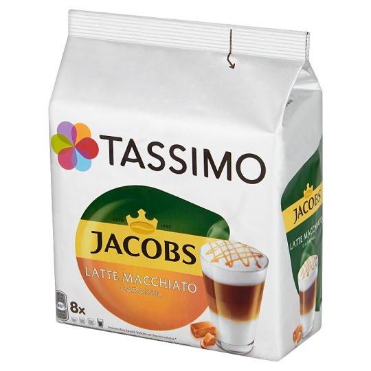 Tassimo Jacobs Latte Macchiato Caramel Kawa mielona 8 kapsułek i mleko 8 kapsułek 268 g