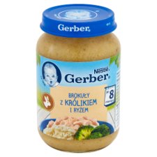 Gerber Brokuły z królikiem i ryżem po 8 miesiącu 190 g