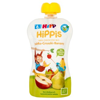 HiPP BIO HiPPiS Jabłka-Gruszki-Banany Mus owocowy po 6. miesiącu 100 g