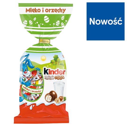 Kinder Mini Eggs Czekoladki z mlecznej czekolady z nadzieniem mleczno-orzechowym 100 g