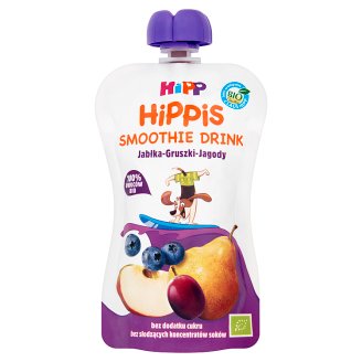 HiPP BIO HiPPiS Jabłka-Gruszki-Jagody Mus z owoców i soków po 1. roku 120 ml