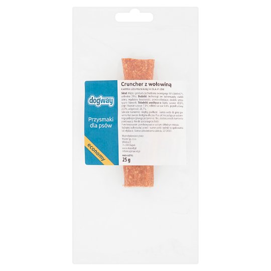 Dogway Cruncher z wołowiną Karma uzupełniająca dla psów 25 g