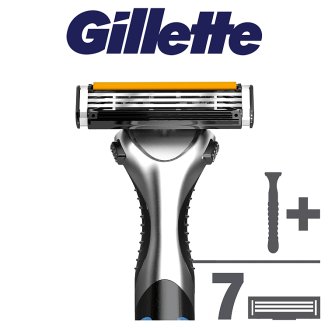 Gillette Blue3 Rączka Maszynki Do Golenia + Ostrza Wymienne, 7 szt.