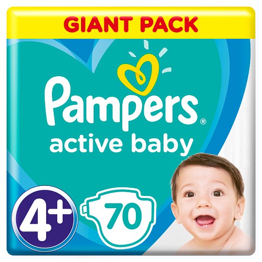 Pampers Active Baby Rozmiar 4+, 70 pieluszek, 10-15 kg