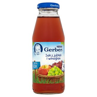 Gerber 100% Sok z jabłek i winogron po 4 miesiącu 300 ml