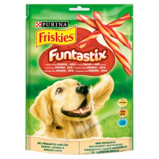 Friskies Funtastix Uzupełniająca karma dla dorosłych psów wyśmienity smak bekonu i sera 175 g