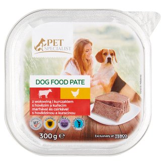 Tesco Pet Specialist Karma dla dorosłych psów pasztet z wołowiną i kurczakiem 300 g