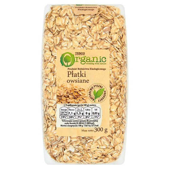 Tesco Organic Płatki owsiane 300 g