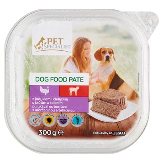Tesco Pet Specialist Karma dla dorosłych psów pasztet z indykiem i cielęciną 300 g