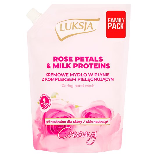 Luksja Creamy Rose Petals & Milk Proteins Kremowe mydło w płynie opakowanie uzupełniające 750 ml