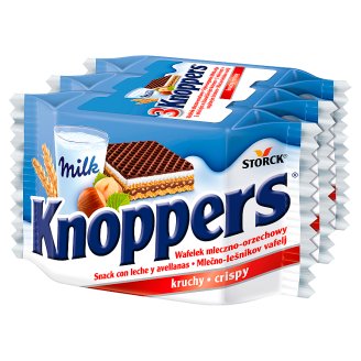 Knoppers Wafelek mleczno-orzechowy 75 g (3 sztuki)
