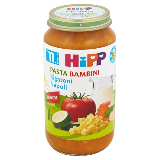 HiPP BIO Pasta Bambini Rigatoni Napoli po 11. miesiącu 250 g