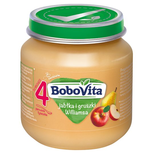BoboVita Jabłka i gruszki Williamsa po 4 miesiącu 125 g