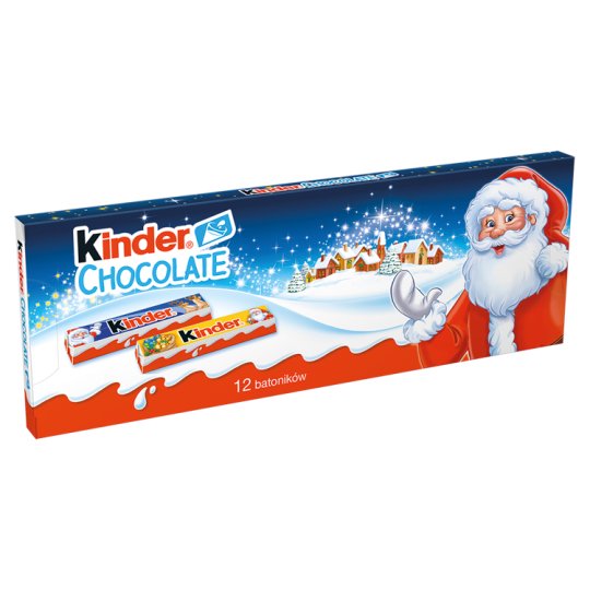 Kinder Chocolate Batoniki z mlecznej czekolady z nadzieniem mlecznym 150 g (12 x 12,5 g)
