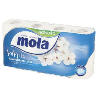 Mola White Bawełniana Biel Papier toaletowy 8 rolek