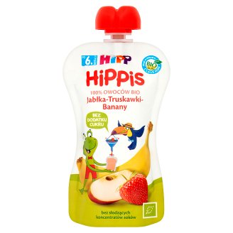 HiPP BIO HiPPiS Jabłka-Truskawki-Banany Mus owocowy po 6. miesiącu 100 g