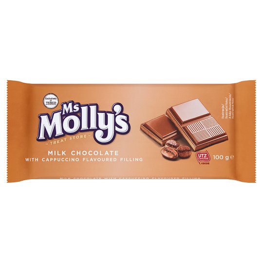 Ms Molly's Czekolada mleczna z nadzieniem o smaku cappuccino 100 g
