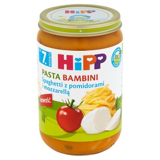 HiPP BIO Pasta Bambini Spaghetti z pomidorami i mozzarellą po 7. miesiącu 220 g