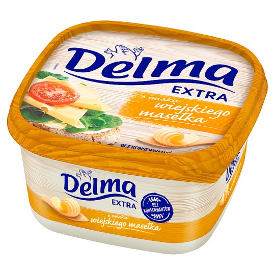 Delma Extra Margaryna o smaku wiejskiego masełka 450 g