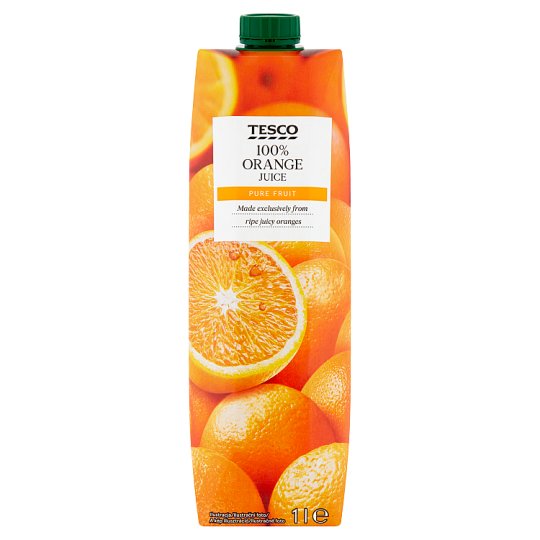 Tesco Sok 100% pomarańczowy 1 l
