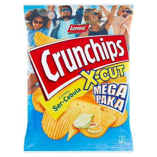 Crunchips X-Cut Chipsy ziemniaczane o smaku ser-cebula 200 g