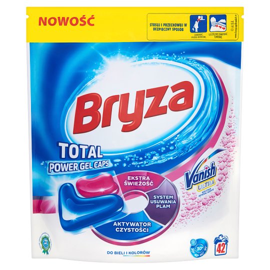 Bryza Vanish Ultra Total Power Gel Caps Kapsułki do prania do bieli i kolorów 911 g (42 sztuki)
