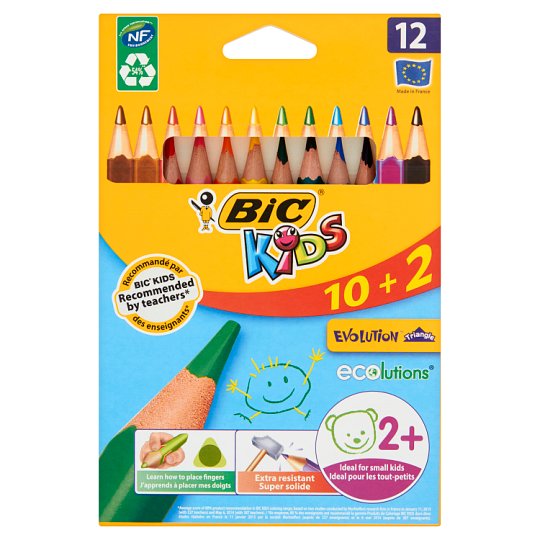 Bic Kids Evolution Kredki o trójkątnym kształcie 12 kolorów