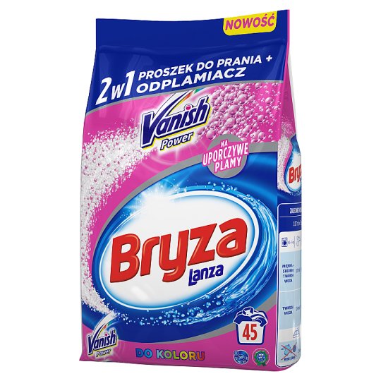 Bryza Lanza Vanish Power Proszek do prania + odplamiacz 2w1 do koloru 3,375 kg (45 prań)
