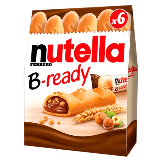 Nutella B-ready Wafelek z orzechami laskowymi i kakao oraz chrupkami 6 x 22 g