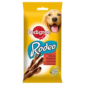 Pedigree Rodeo Smakowite sprężynki do żucia z wołowiną Karma uzupełniająca 122 g (7 sztuk)