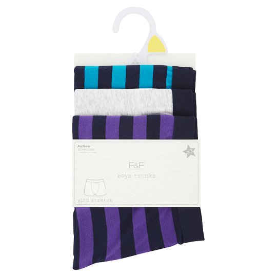 image 1 of F&F Kids Boys rugby stripe trunks 3 pieces in a pack,3-4 years
