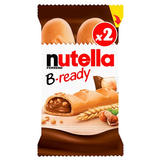 Nutella B-ready Wafelek z orzechami laskowymi i kakao oraz chrupkami 2 x 22 g