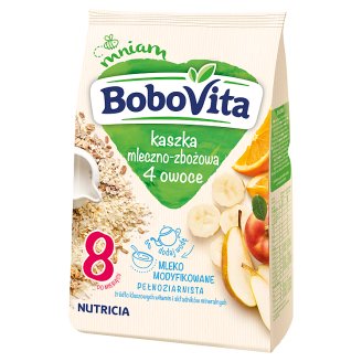 BoboVita Kaszka mleczno-zbożowa 4 owoce po 8 miesiącu 230 g