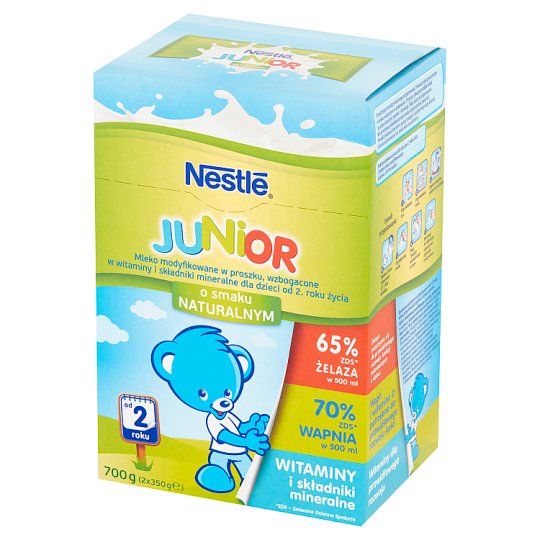 Nestlé Junior Mleko Modyfikowane Dla Dzieci Od 2 Roku życia O Smaku Naturalnym 700 G 2 X 350 G