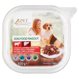 Tesco Pet Specialist Karma dla dorosłych psów ragout z wołowiną wątróbką i makaronem 300 g