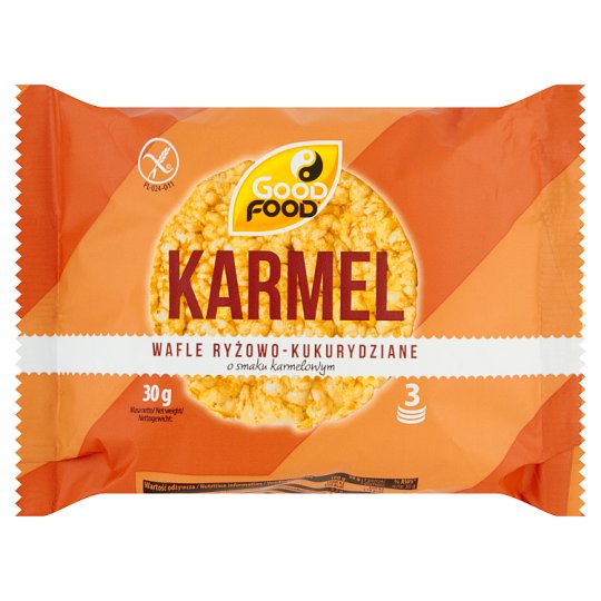 Good Food Wafle ryżowo-kukurydziane o smaku karmelowym 30 g (3 sztuki)