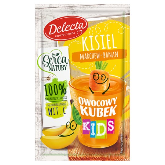 Delecta Owocowy kubek Kids Kisiel marchew-banan 31 g