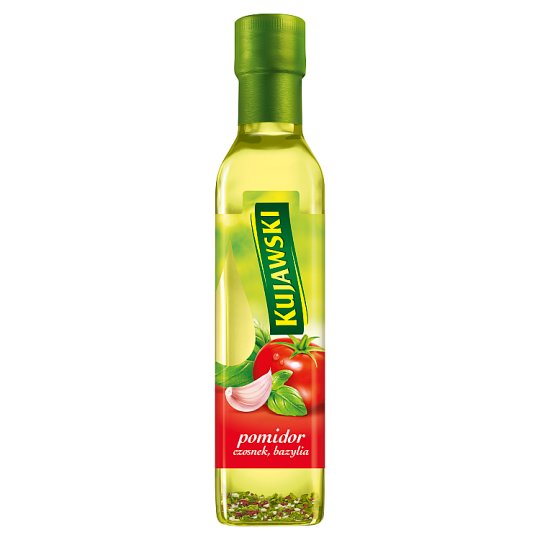 Kujawski Olej rzepakowy z pierwszego tłoczenia z pomidorami czosnkiem i bazylią 250 ml