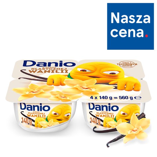 Danone Danio Serek homogenizowany o smaku waniliowym 560 g (4 x 140 g)