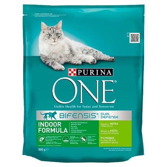 PURINA ONE Indoor Formula Complete Food for Cats with Turkey and Whole Grains 800 g