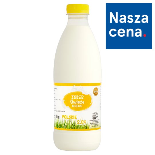 Tesco Świeże mleko polskie 2,0% 1 l