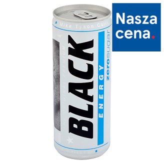 Black Energy Zero Sugar Gazowany napój energetyzujący bez cukru 250 ml