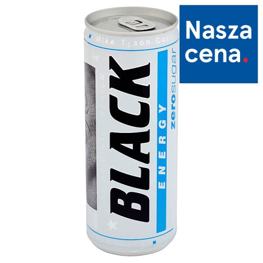 Black Energy Zero Sugar Gazowany napój energetyzujący bez cukru 250 ml