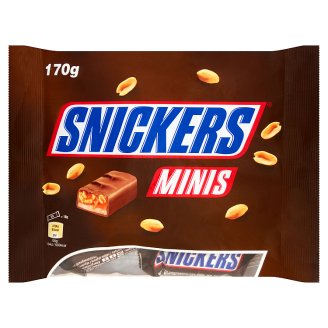 Snickers Minis Batoniki z nugatowym nadzieniem i orzeszkami ziemnymi w karmelu i czekoladzie 170 g