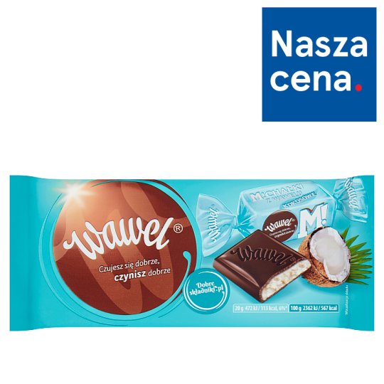 Wawel Michałki z Wawelu Kokosowe Czekolada nadziewana 100 g