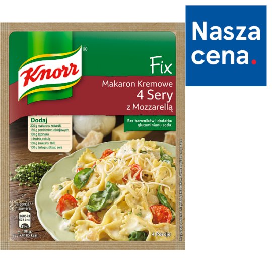 Knorr Fix makaron kremowe 4 sery z mozzarellą 45 g